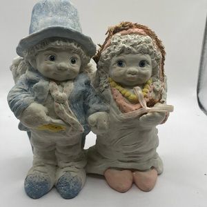 VTG 1991 Dreamsicle by Kristen The Wedding Bride & Groom cherubs cast art figure